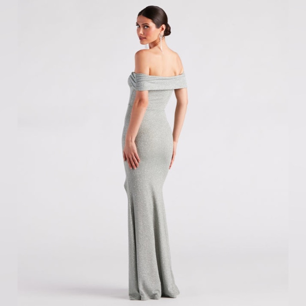 Sage glittery maxi dress - Picture 3 of 6